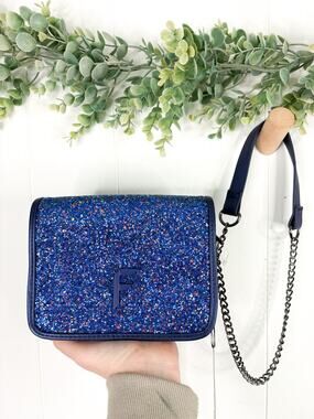 NWT Fiorelli Nighttails Blue Sparkle Shoulder Bag Flapover Crossbody Night Sky